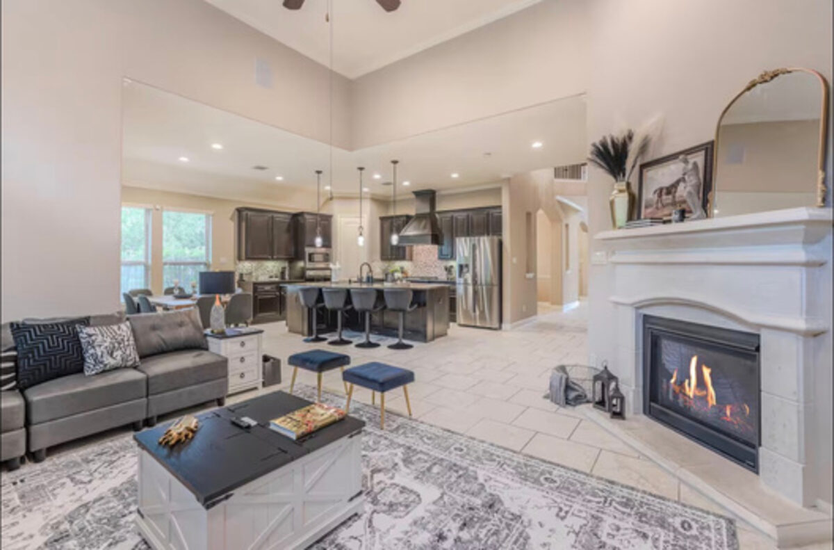 Kitchen with oversized island